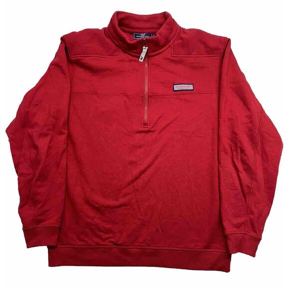 Vineyard Vines Mens Large Red Sweater Pullover Marthas Vineyard 1/4 Zip - Picture 1 of 7